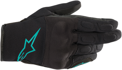 Guantes ALPINESTARS Stella S-Max Drystar - Negro/Verde azulado - Grande 3537620-1170-L 