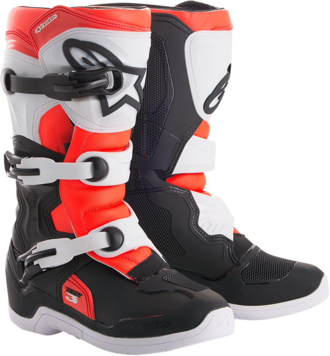 ALPINESTARS Tech 3S Boots - Black/White/Fluorescent Red - US 5 2014018-1231-5