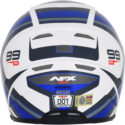 AFX FX-99 Helmet - Recurve - Pearl White/Blue - Small 0101-11121