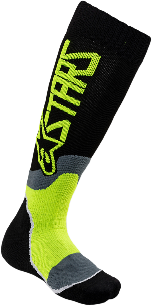 ALPINESTARS MX Plus 2 Youth Socks - Black/Yellow - Medium/Large 4741920-155