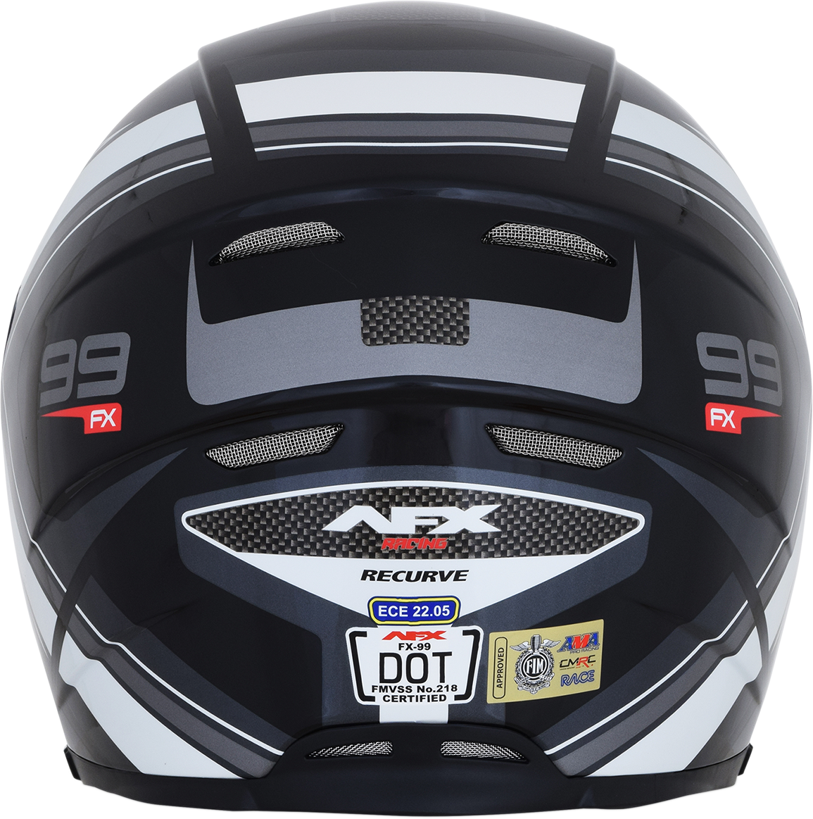 AFX FX-99 Helmet - Recurve - Black/White - Medium 0101-11117