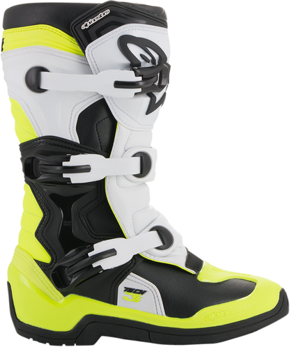 ALPINESTARS Tech 3S Boots - Black/White/Fluorescent Yellow - US 4 2014018-125-4