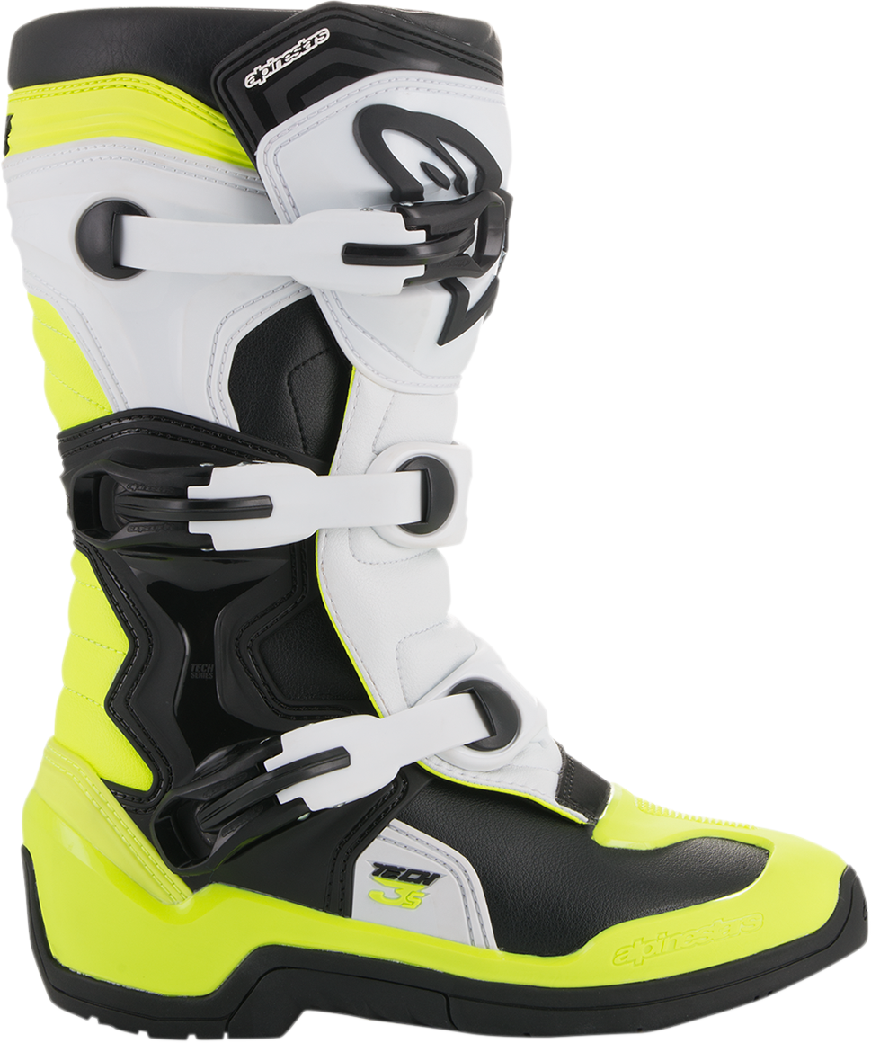 Botas ALPINESTARS Tech 3S - Negro/Blanco/Amarillo Fluorescente - US 5 2014018-125-5