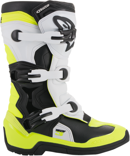 ALPINESTARS Tech 3S Boots - Black/White/Fluorescent Yellow - US 8 2014018-125-8