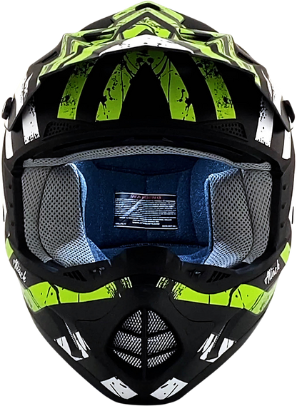 AFX FX-17 Helmet - Attack - Matte Black/Green - Medium 0110-7180