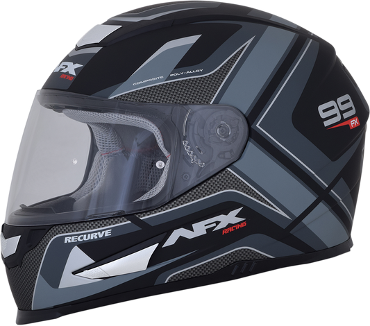 AFX FX-99 Helmet - Recurve - Matte Black/Gray - XL 0101-11139