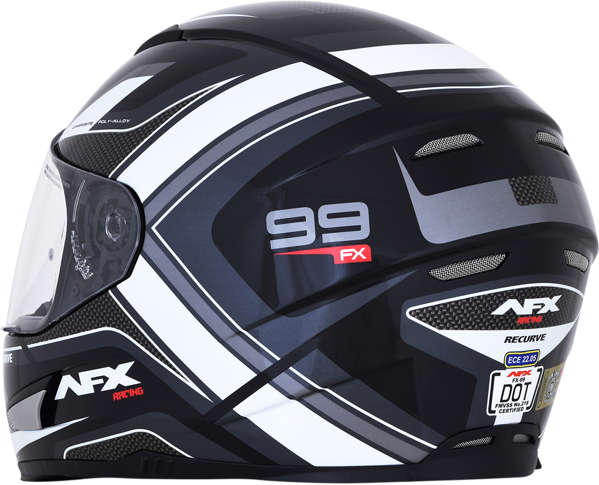 AFX FX-99 Helmet - Recurve - Black/White - Large 0101-11118