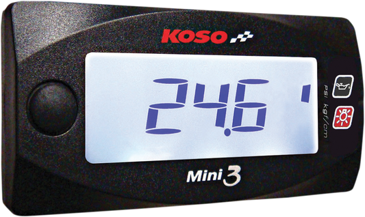 KOSO NORTH AMERICA Mini 3 Manómetro de presión de aceite BA003200