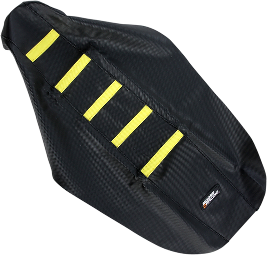 MOOSE RACING Ribbed Seat Cover - Black Cover/Yellow Ribs - Suzuki RMZ45005-331RT