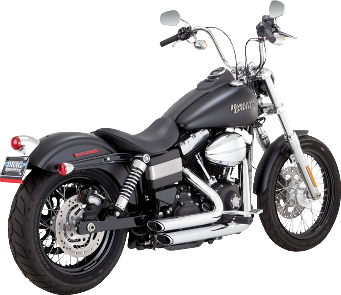 VANCE & HINES Short Shot Staggered Exhaust System - Chrome 17327