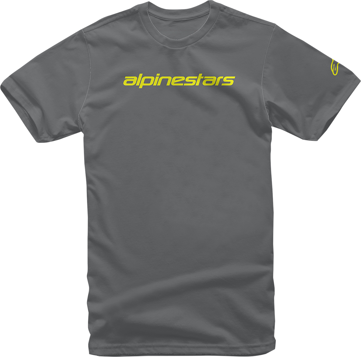 Camiseta ALPINESTARS Linear Wordmark - Carbón/Amarillo fluorescente - 2XL 12127202018522X