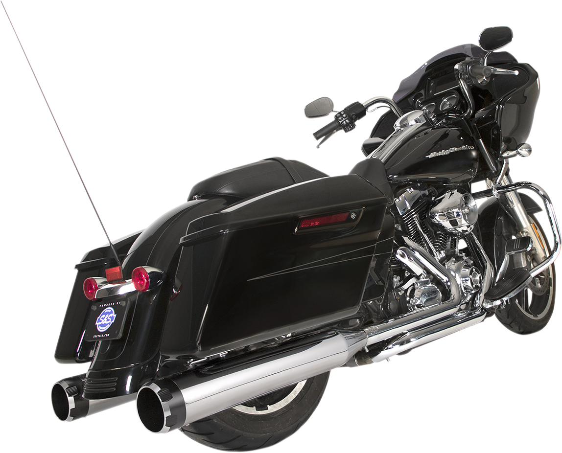 S&S CYCLE El Dorado Dual Exhaust System - Chrome - Black Thruster 550-0677B