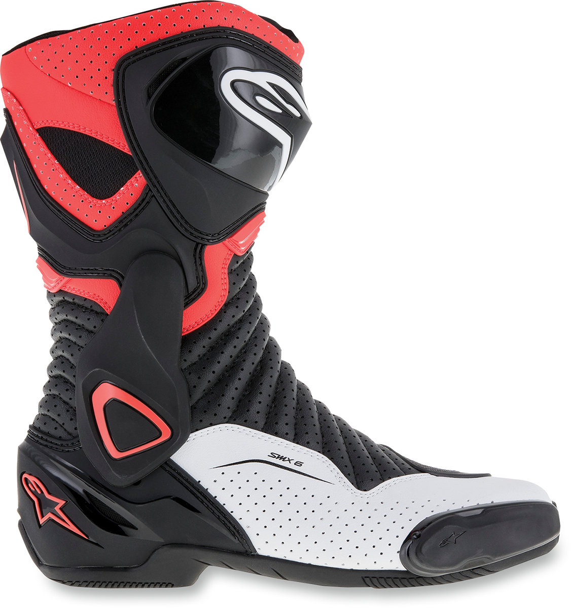 Botas con ventilación ALPINESTARS SMX-6 v2 - Negro/Blanco/Rojo fluorescente - US 10.5 / EU 45 2223017-1320-45 