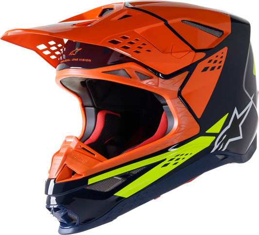 ALPINESTARS Supertech M8 Helmet - Factory - Blue/Orange/Yellow - Large 8302922-7445-LG