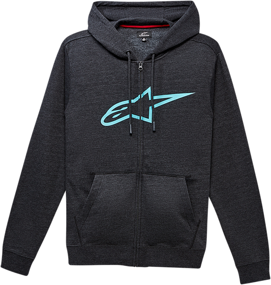 ALPINESTARS Ageless 2 Zip Hoodie - Charcoal/Turquoise - 2XL 10385305219762X