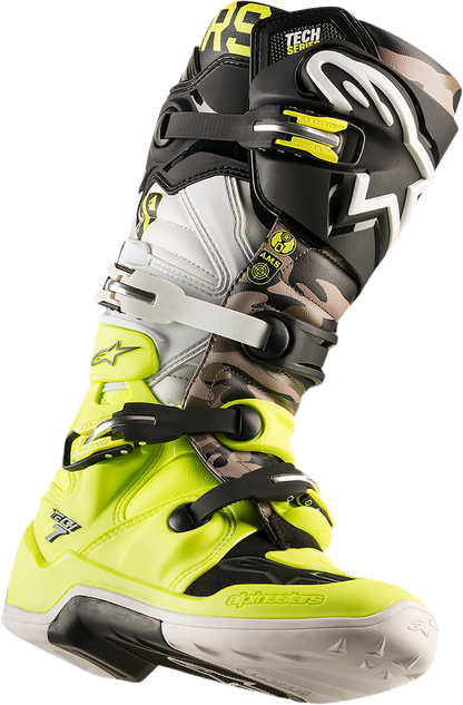 ALPINESTARS Limited Edition AMS Tech 7 Boots - Black/Yellow/White - US 8 2012014-158-8