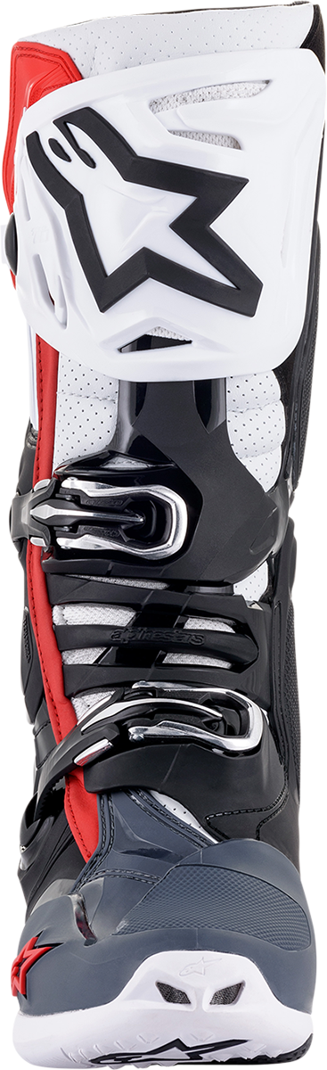 Botas superventiladas ALPINESTARS Tech 10 - Negro/Blanco/Gris/Rojo - US 9 2010520-1213-9 