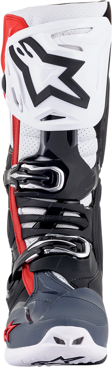 ALPINESTARS Tech 10 Supervented Boots - Black/White/Gray/Red - US 9 2010520-1213-9