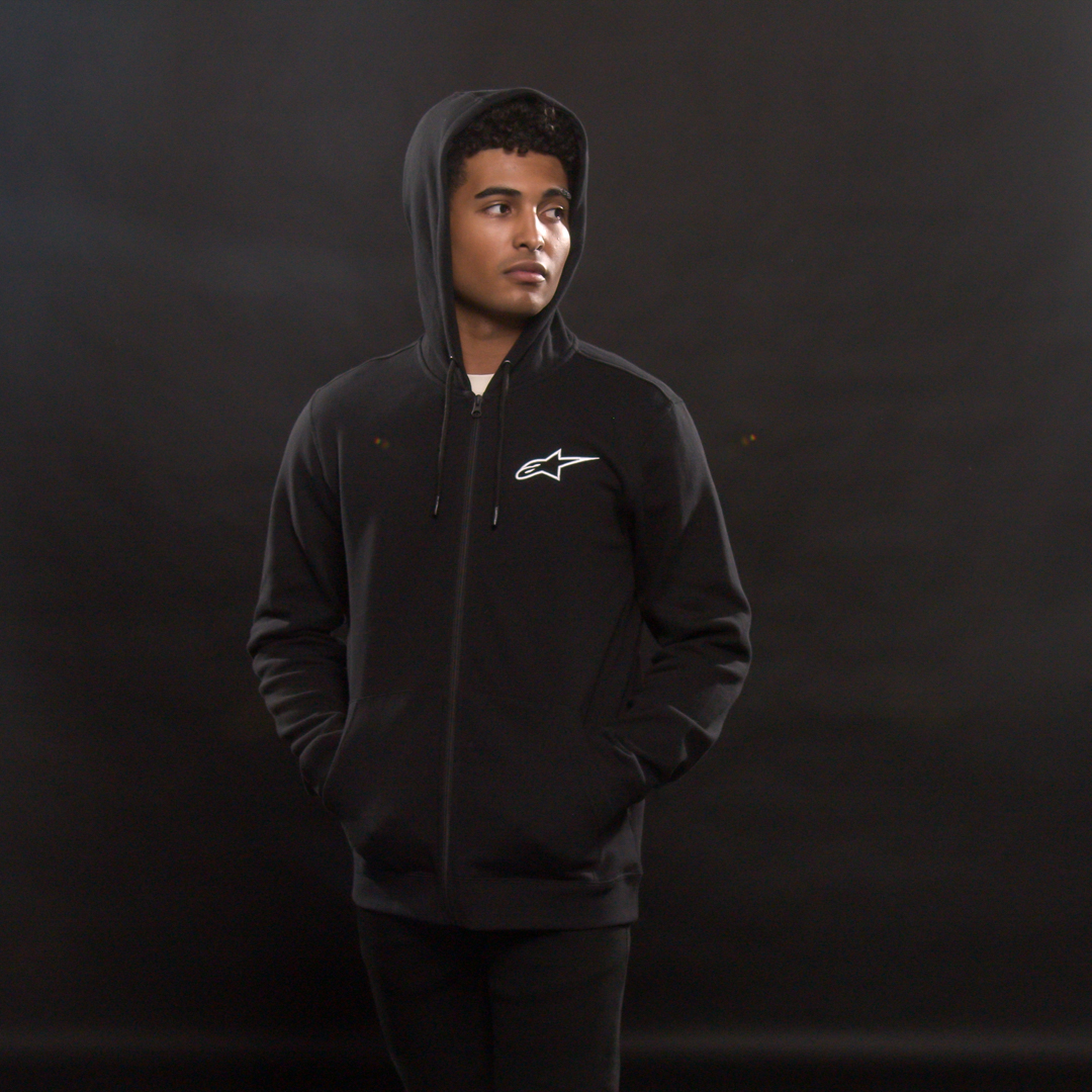 ALPINESTARS Ageless Zip Hoodie - Black/White - Large 1212-536001020L