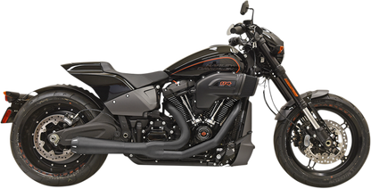 BASSANI XHAUST 2-into-1 Road Rage Exhaust System - Black  Softail Fat Boy 2018-2021  1S94RB