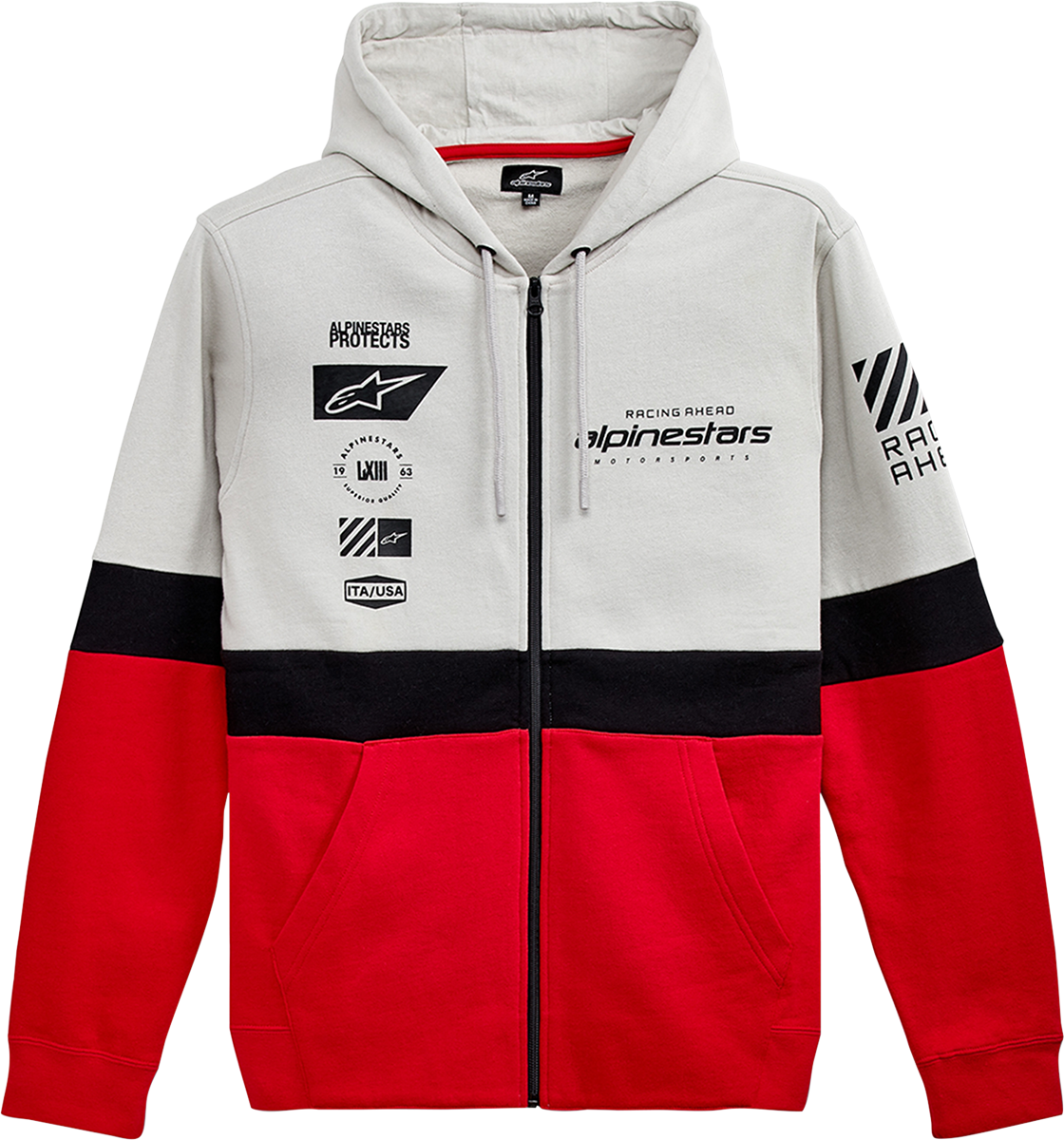 ALPINESTARS Position Zip Hoodie - Silver/Black/Red - 2XL 12125302210962X