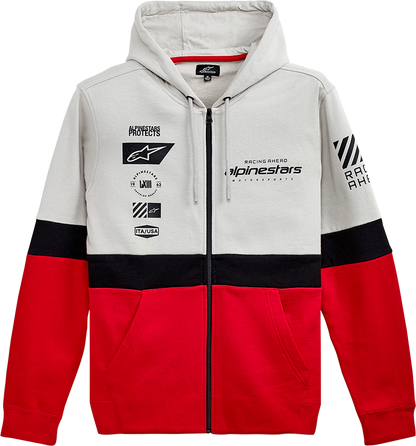 ALPINESTARS Position Zip Hoodie - Silver/Black/Red - 2XL 12125302210962X