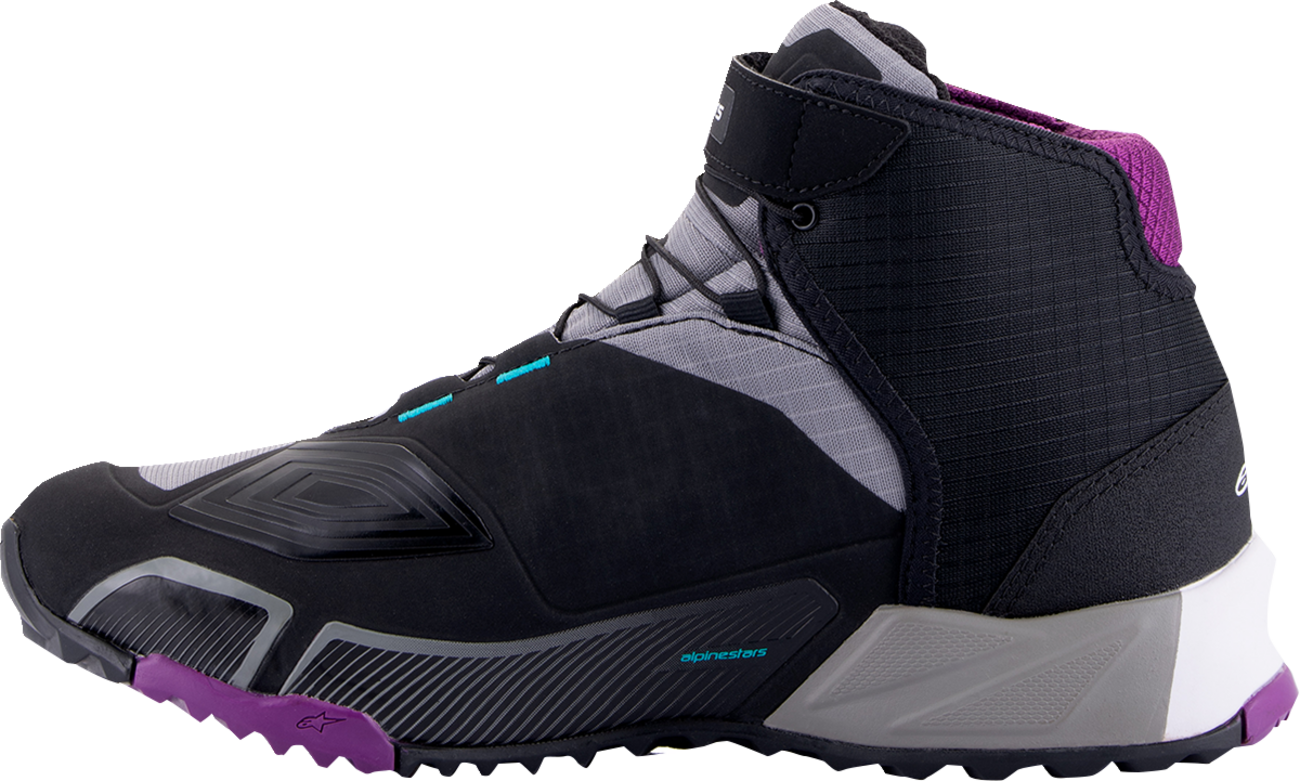 Zapatos ALPINESTARS Stella CR-X Drystar - Negro/Gris/Verde azulado/Púrpura - EU 8 261152313708 