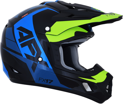 AFX FX-17 Helmet - Aced - Blue/Lime - 2XL 0110-6503