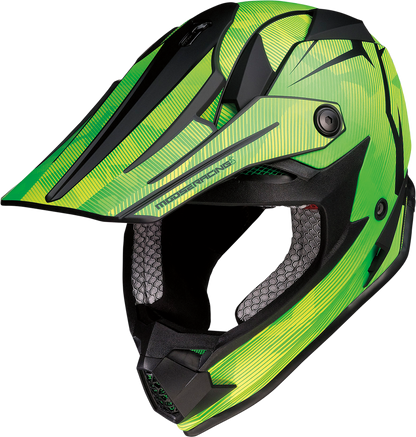 MOOSE RACING Youth F.I. Helmet - Agroid Camo - MIPS® - Yellow/Green - Large 0111-1525