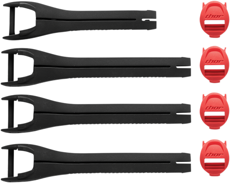 THOR Blitz XP MX Boot Straps - Youth - Red/Black - Size 7-9 3430-0880