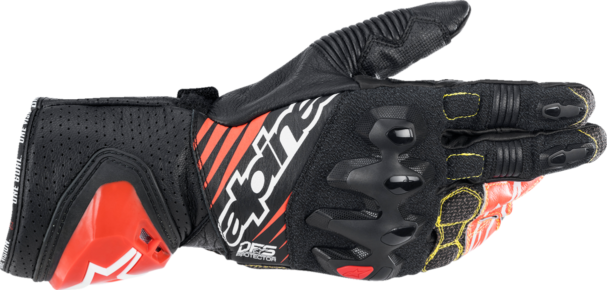 ALPINESTARS GP Tech V2 S Gloves - Black/White/Fluo Red - XL 3556422-1231-XL