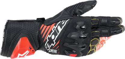 Guantes ALPINESTARS GP Tech V2 S - Negro/Rojo fluo brillante - Grande 3556422-1231-L