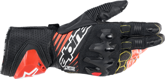 ALPINESTARS GP Tech V2 S Gloves - Black/White/Fluo Red - Large 3556422-1231-L