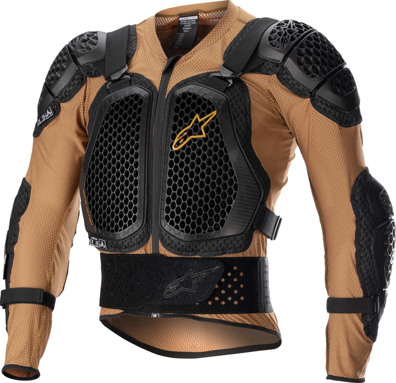 Chaqueta de protección ALPINESTARS Bionic Action V2 - Camel/Negro - Grande 6506823-814-L