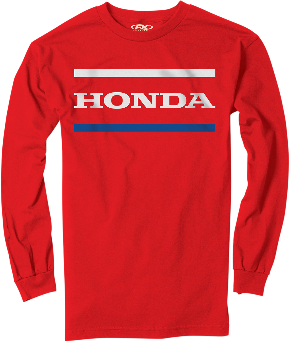 FACTORY EFFEX Honda Stripes Long-Sleeve T-Shirt - Red - Large 23-87314