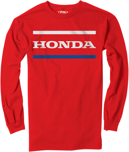 FACTORY EFFEX Camiseta de manga larga Honda Stripes - Rojo - Grande 23-87314 