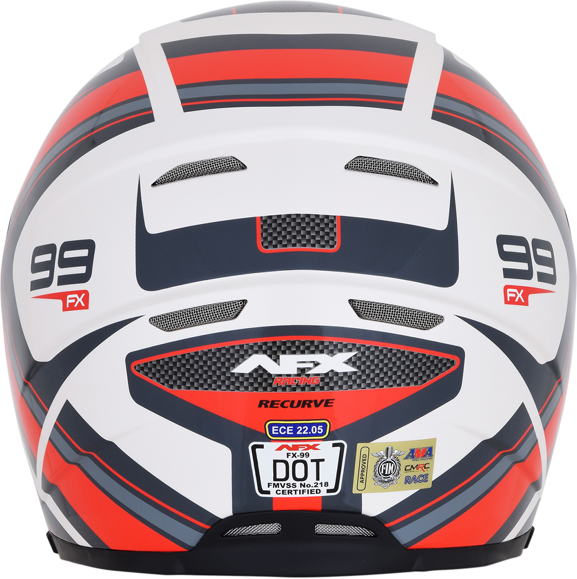 AFX FX-99 Helmet - Recurve - Pearl White/Red - XL 0101-11129