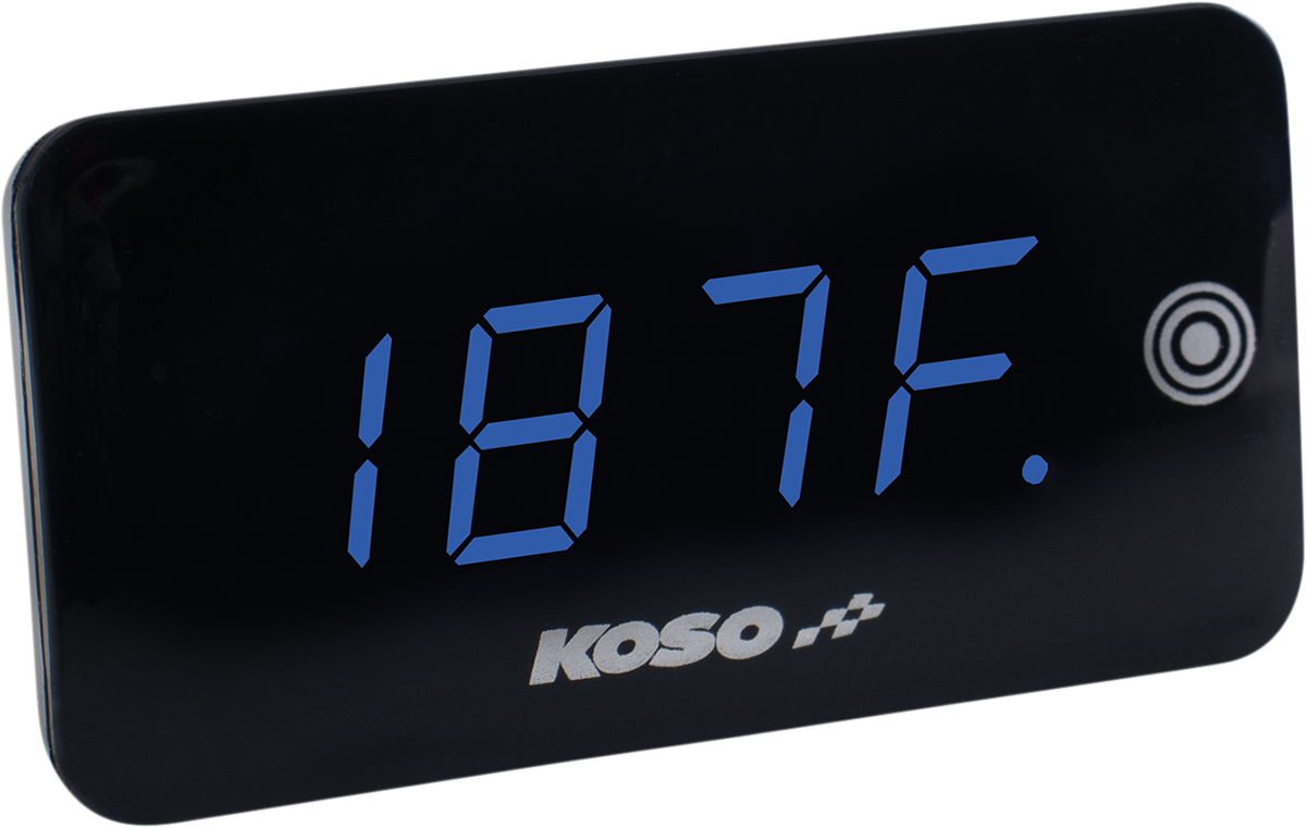 KOSO NORTH AMERICA Pantalla táctil digital súper delgada - Voltímetro y medidor de temperatura - Dígitos azules BA068040