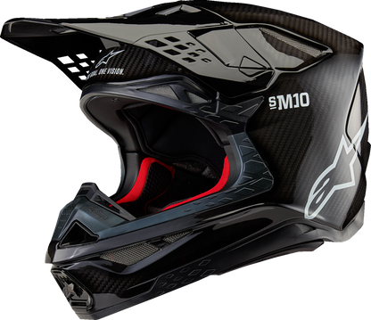 ALPINESTARS Supertech M10 Helmet - Solid - MIPS® - Gloss Black Carbon - Medium 8300323-1188-M