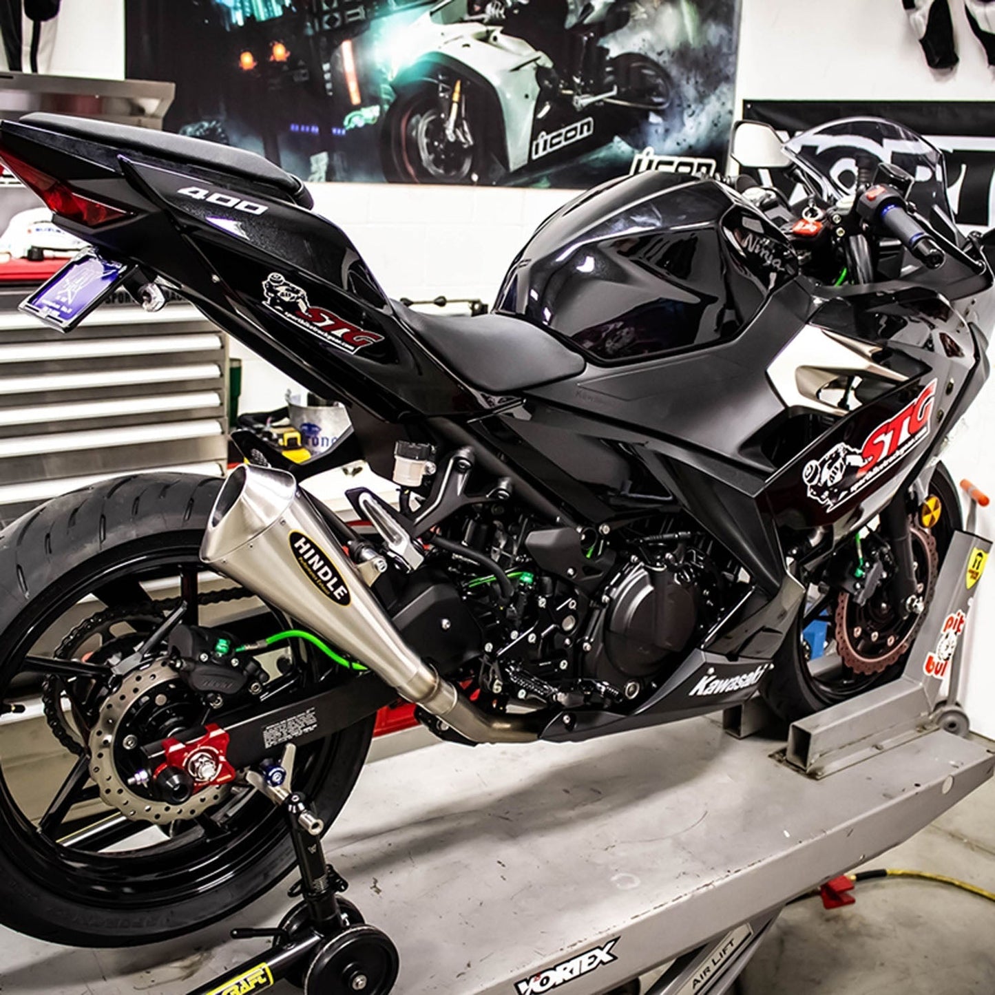 Sistema antideslizante Hindle Evolution megáfono kawasaki ninja ex400 2018-21