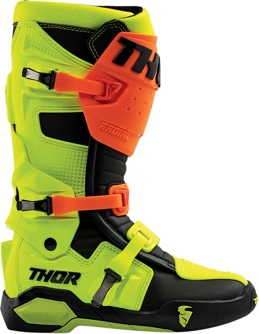 THOR Radial Boots Replacement Outsoles - Black/Yellow Fluorescent - Size 10 3430-0903