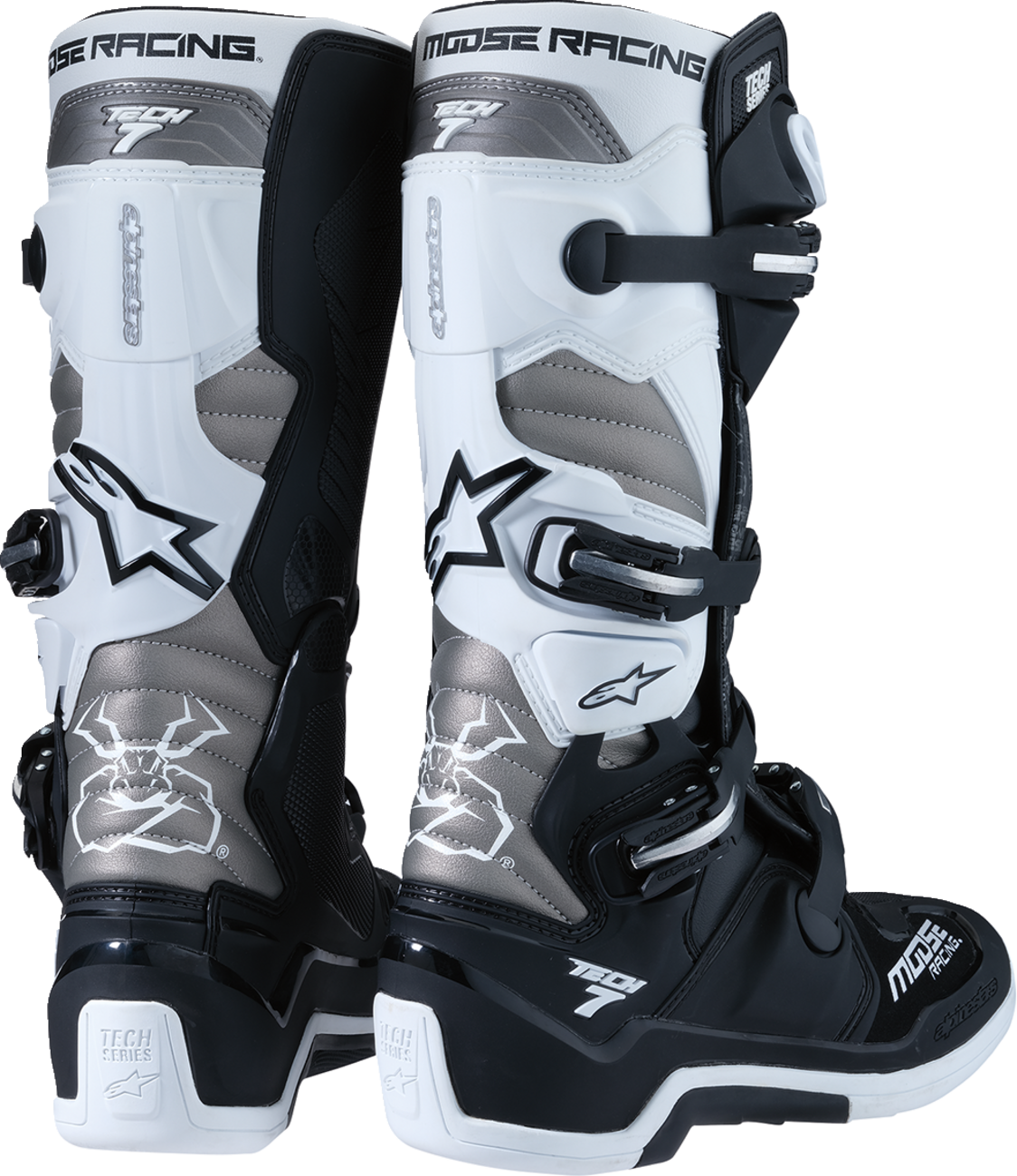 MOOSE RACING Tech 7 Boots - Black/White/Gray - US 5 0212024-153-5