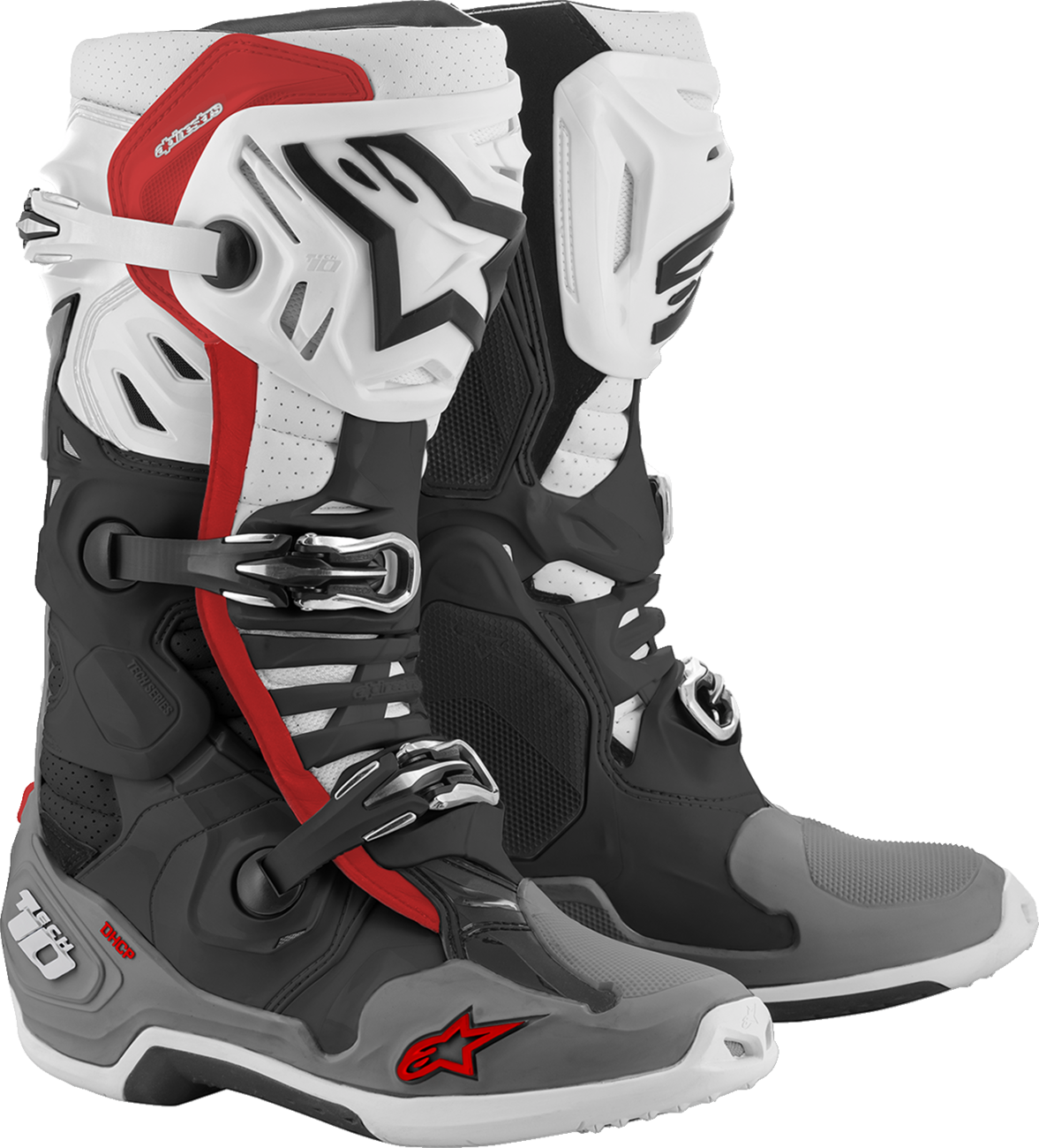 Botas superventiladas ALPINESTARS Tech 10 - Negro/Blanco/Gris/Rojo - US 9 2010520-1213-9 