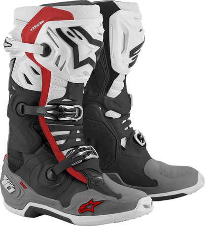 ALPINESTARS Tech 10 Supervented Boots - Black/White/Gray/Red - US 9 2010520-1213-9