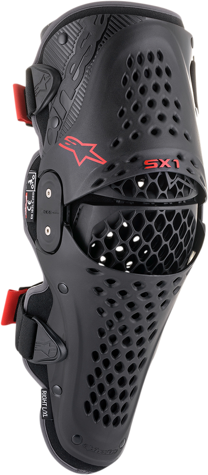 ALPINESTARS SX1 v2 Knee Guards - Black/Red - 2XL 6506321-13-2X