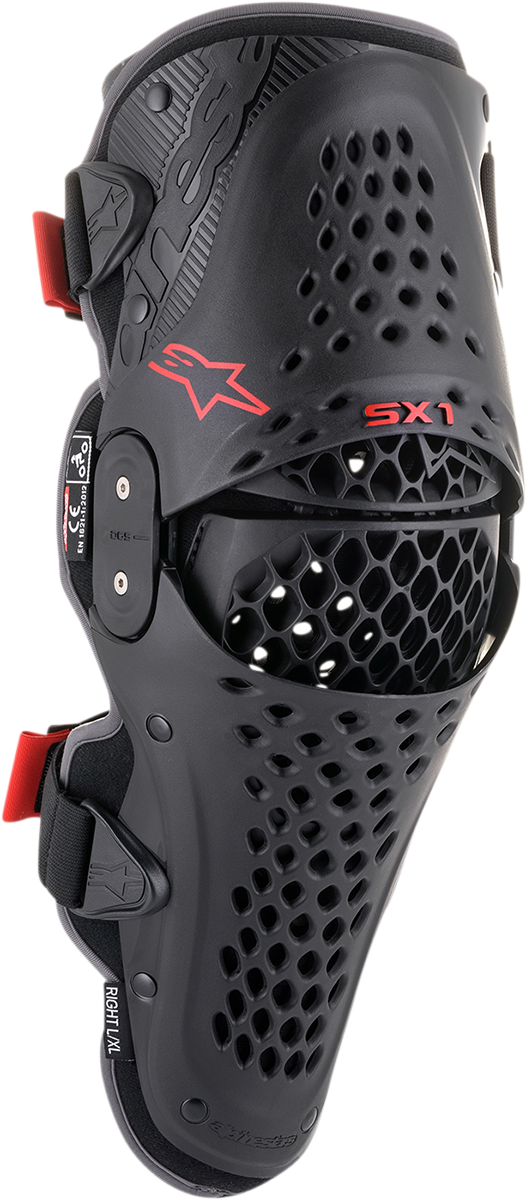 ALPINESTARS SX1 v2 Knee Guards - Black/Red - 2XL 6506321-13-2X