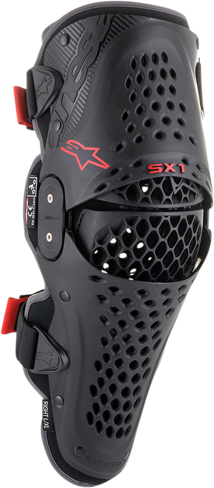 ALPINESTARS SX1 v2 Knee Guards - Black/Red - L/XL 6506321-13L/XL