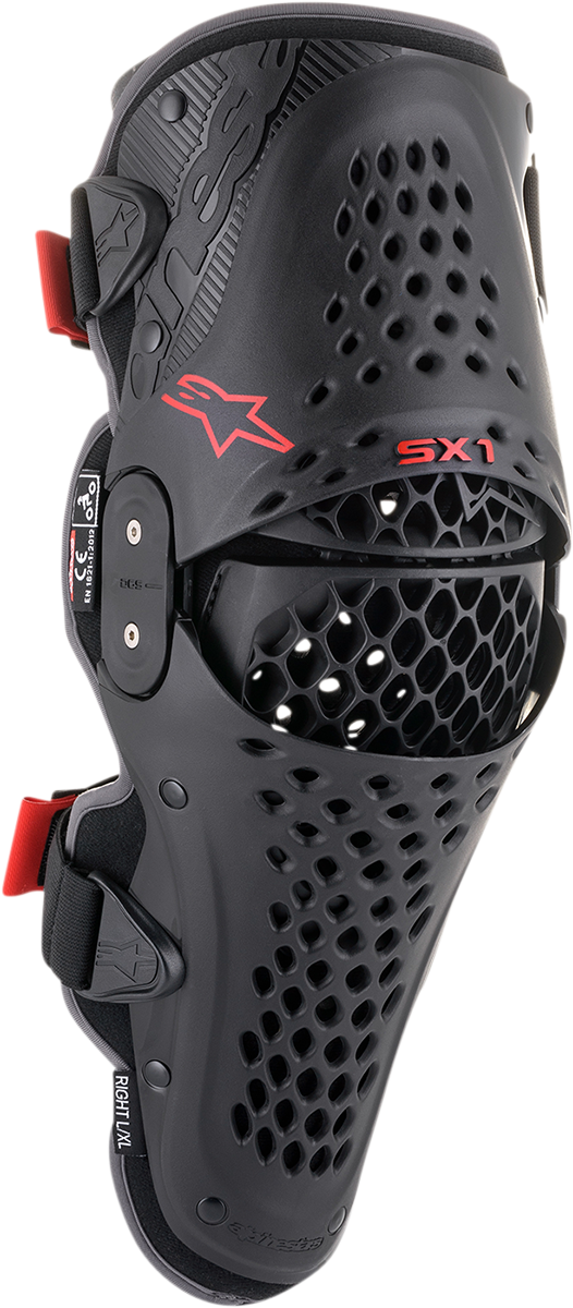 ALPINESTARS SX1 v2 Knee Guards - Black/Red - L/XL 6506321-13L/XL