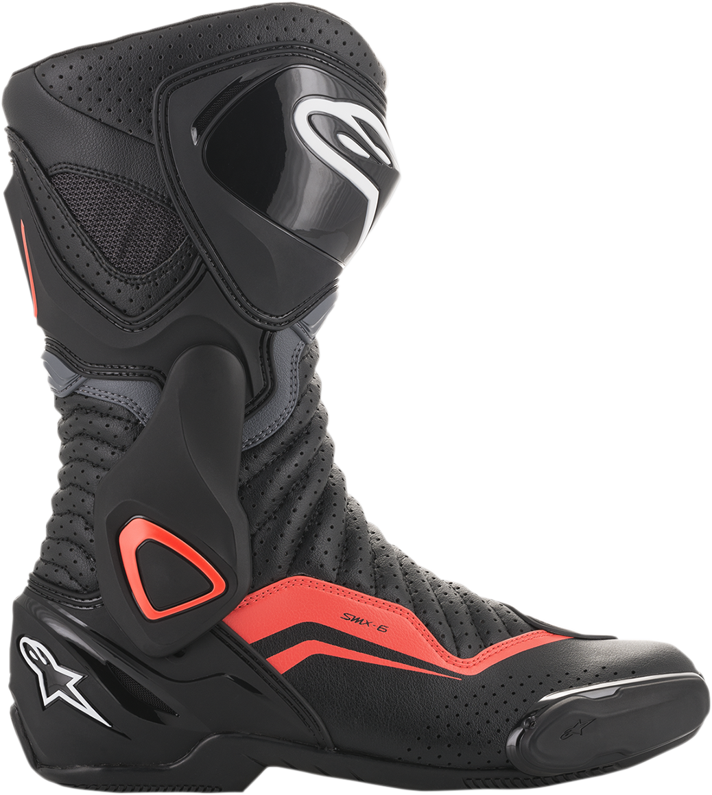 Botas ALPINESTARS SMX-6 v2 - Negro/Gris/Rojo - Ventiladas - US 13.5 / EU 49 2223017-1133-49