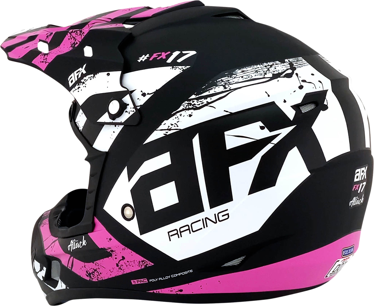 AFX FX-17Y Helmet - Attack - Matte Black/Fuchsia - Medium 0111-1412